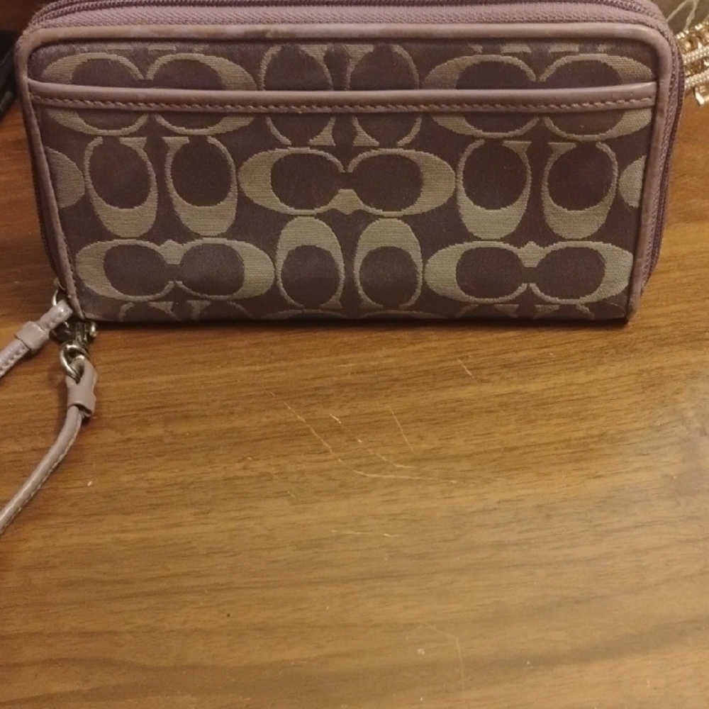 Coach Purple and Tan Wristlet - Picture 3 of 3
